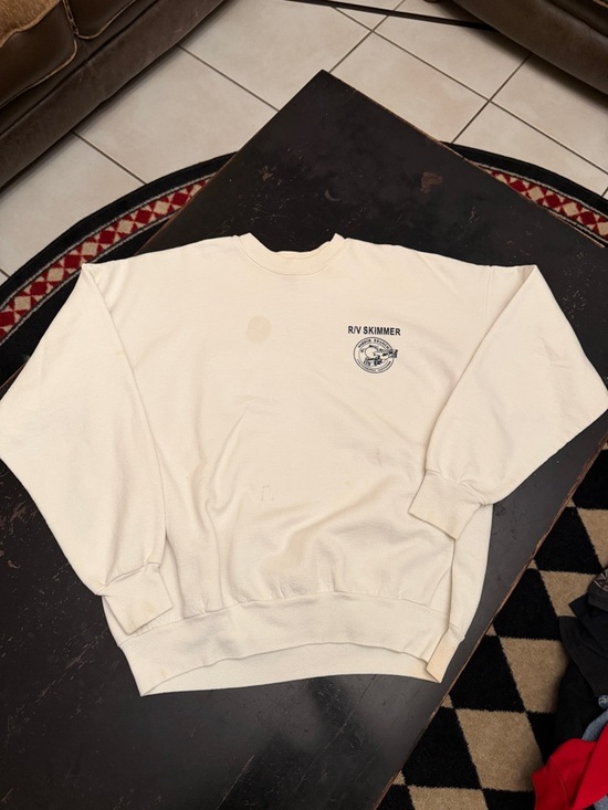 Vintage XL Hanes Crewneck Sweatshirt with Research Vessel Graphic Oceanographic - Picture 4 of 12
